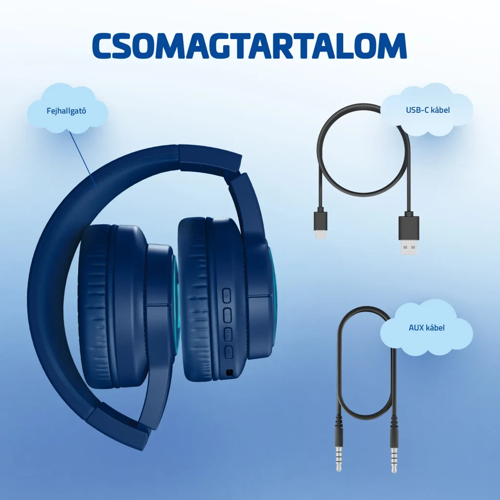LAMAX GlowKid1 Bluetooth Fejhallgató Kék - Image 2